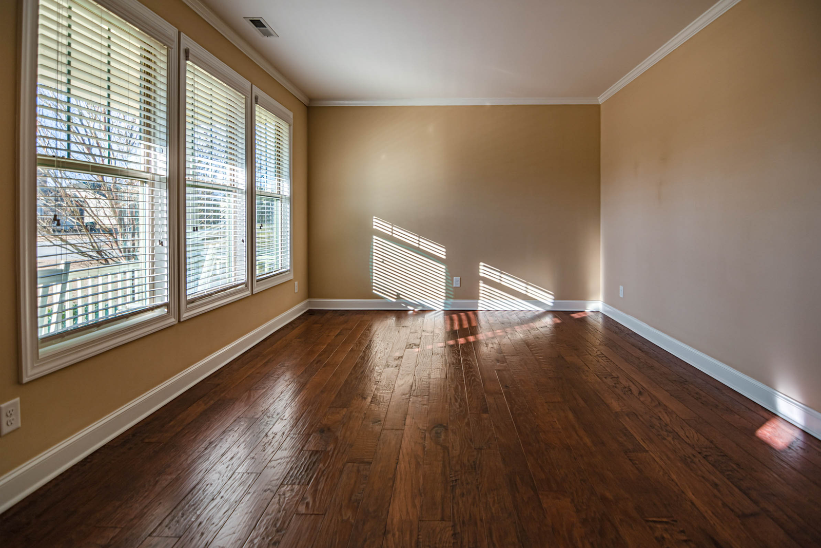 Sunlit room with freshly cleaned large windows